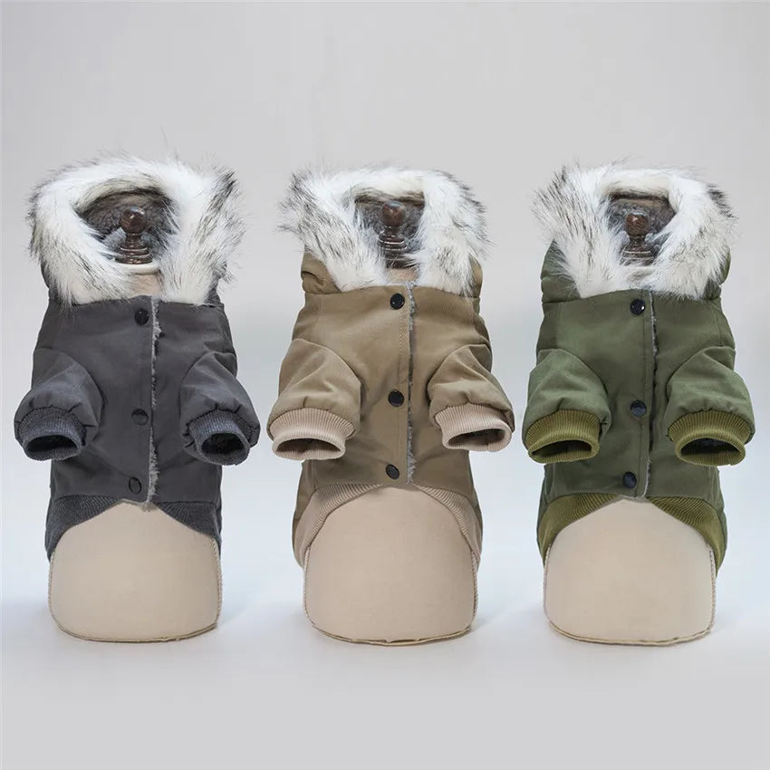 Cozy Winter Cotton Dog Jacket – Warm Hoodie for Small Dogs & Cats