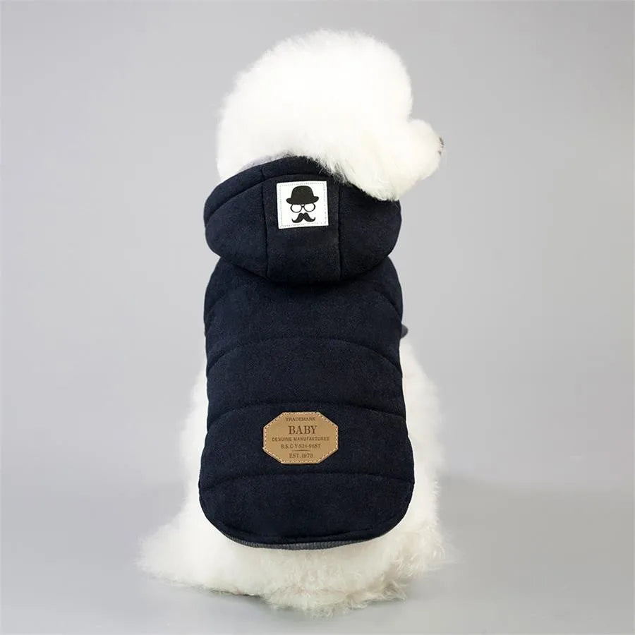 Cozy Winter Cotton Dog Jacket – Warm Hoodie for Small Dogs & Cats