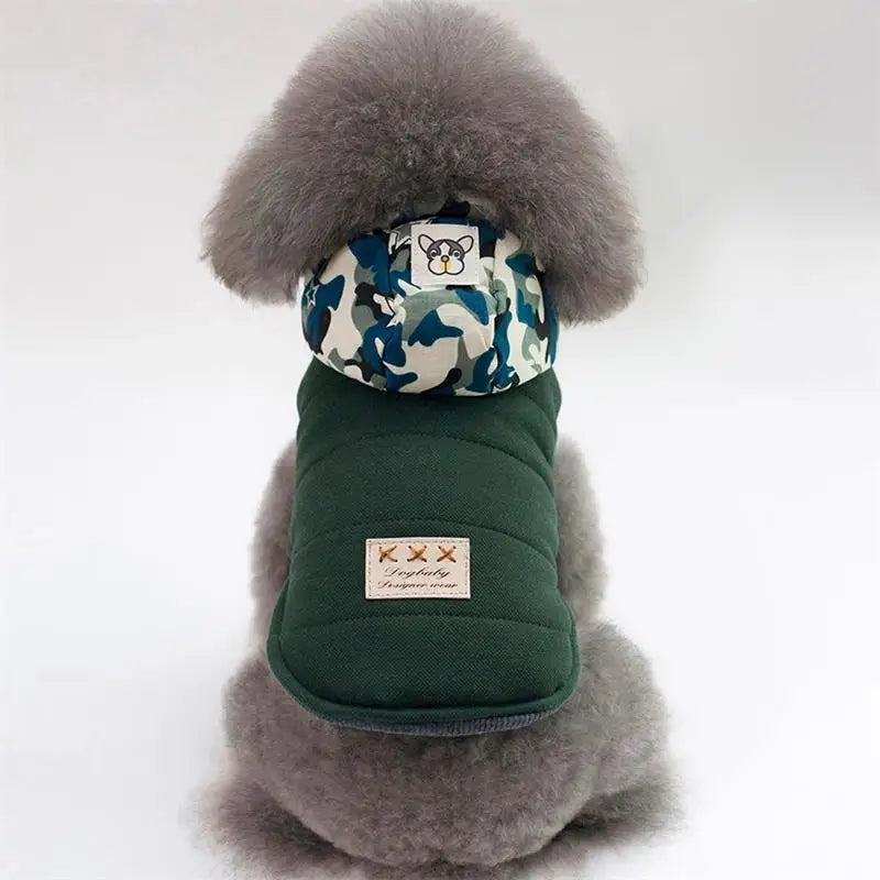 Cozy Winter Cotton Dog Jacket – Warm Hoodie for Small Dogs & Cats