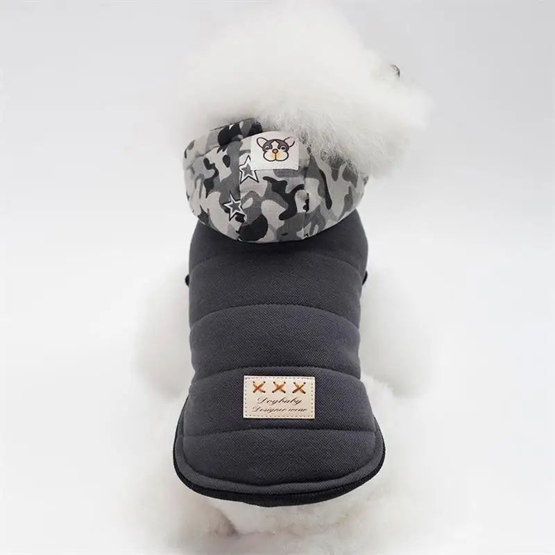 Cozy Winter Cotton Dog Jacket – Warm Hoodie for Small Dogs & Cats