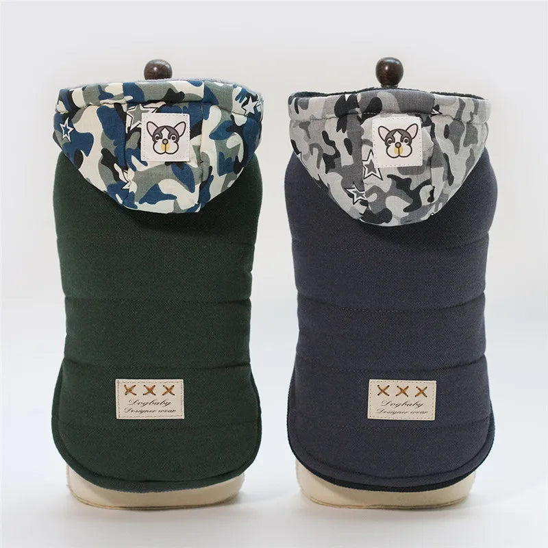 Cozy Winter Cotton Dog Jacket – Warm Hoodie for Small Dogs & Cats
