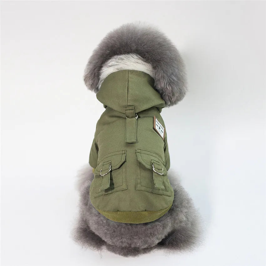 Cozy Winter Cotton Dog Jacket – Warm Hoodie for Small Dogs & Cats