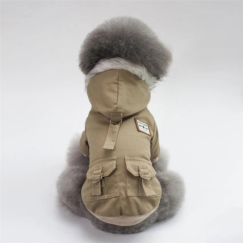 Cozy Winter Cotton Dog Jacket – Warm Hoodie for Small Dogs & Cats