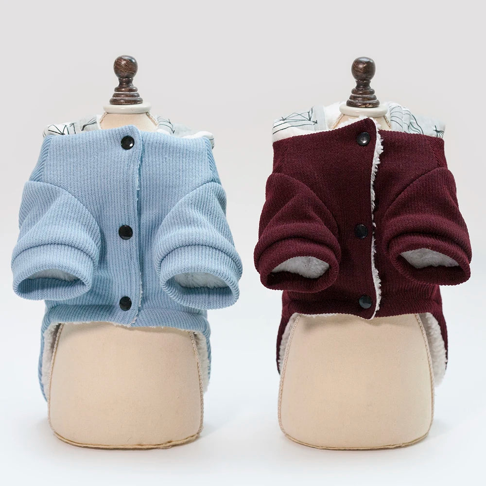 Cozy Winter Cotton Dog Jacket – Warm Hoodie for Small Dogs & Cats