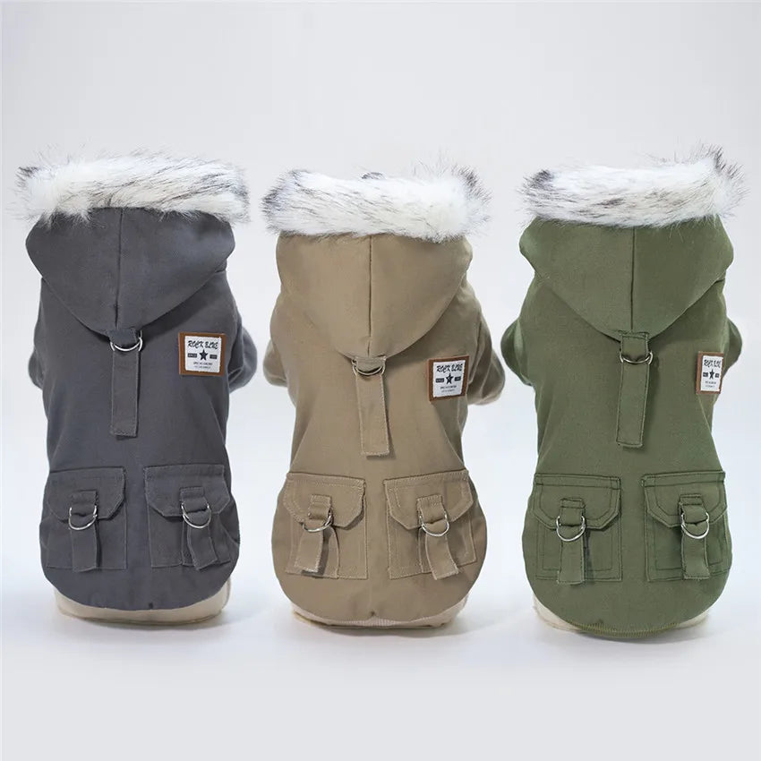 Cozy Winter Cotton Dog Jacket – Warm Hoodie for Small Dogs & Cats