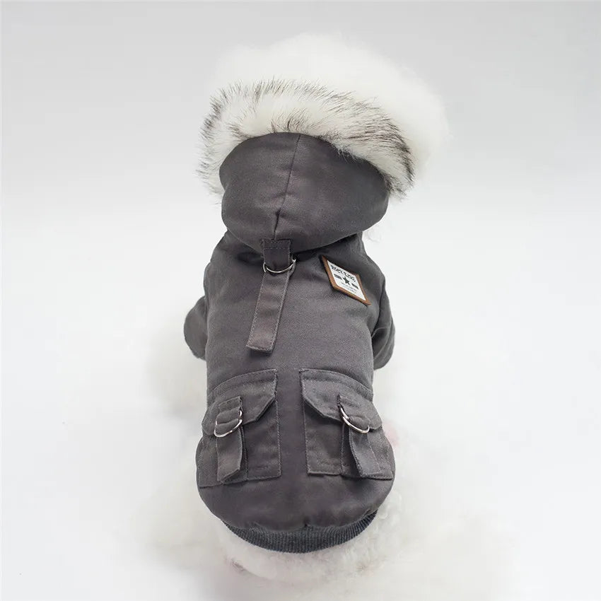 Cozy Winter Cotton Dog Jacket – Warm Hoodie for Small Dogs & Cats