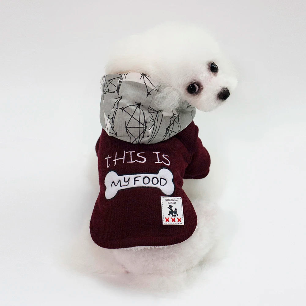 Cozy Winter Cotton Dog Jacket – Warm Hoodie for Small Dogs & Cats