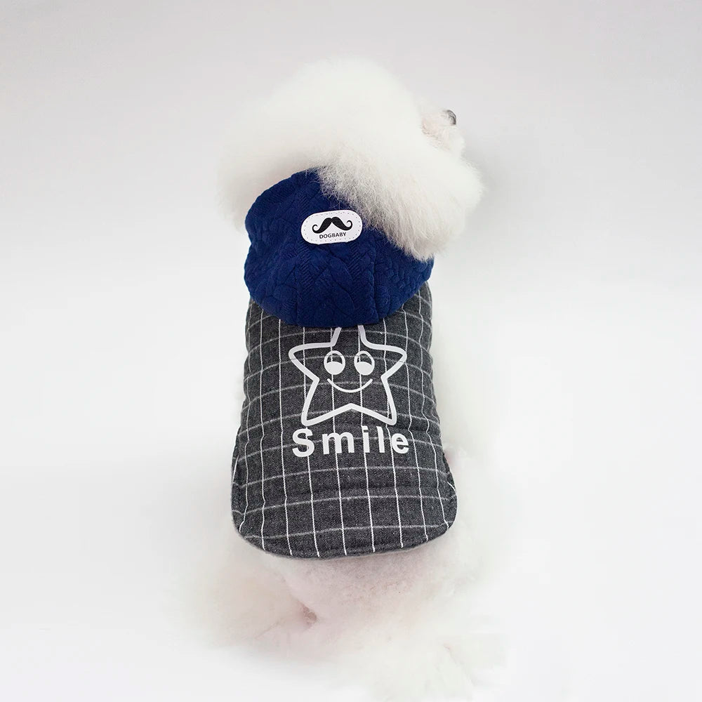 Cozy Winter Cotton Dog Jacket – Warm Hoodie for Small Dogs & Cats