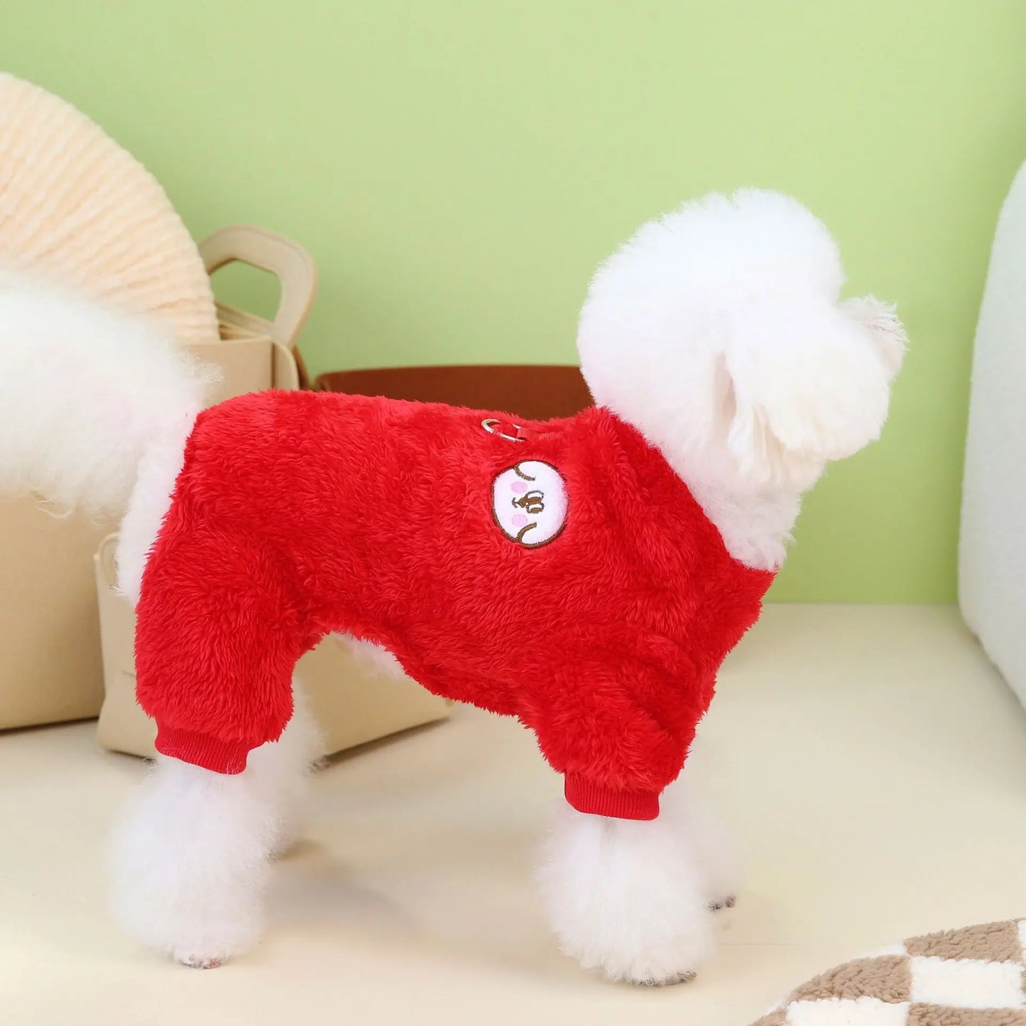 Winter Warm Fleece Pet Dog Jumpsuit – Cozy Style for Small & Medium Pets