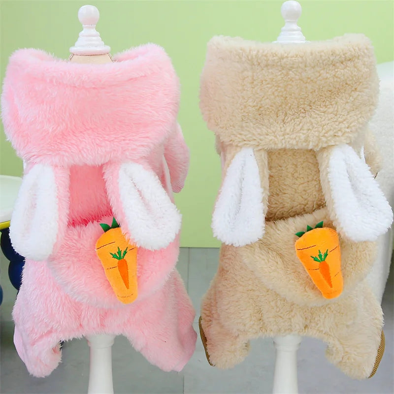 Winter Warm Fleece Pet Dog Jumpsuit – Cozy Style for Small & Medium Pets