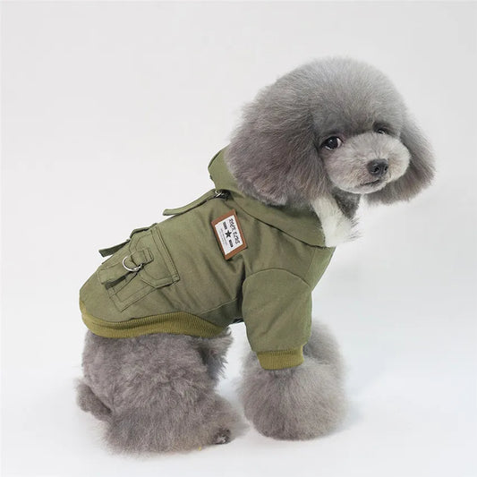 Cozy Winter Cotton Dog Jacket – Warm Hoodie for Small Dogs & Cats